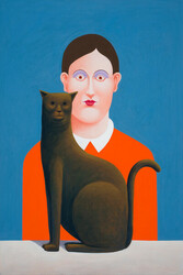 Portrait with a cat