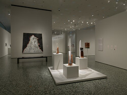 Installation view of Odyssey: Jack Whitten Sculpture, 1963-2017 on view at the Museum of Fine Arts, Houston.